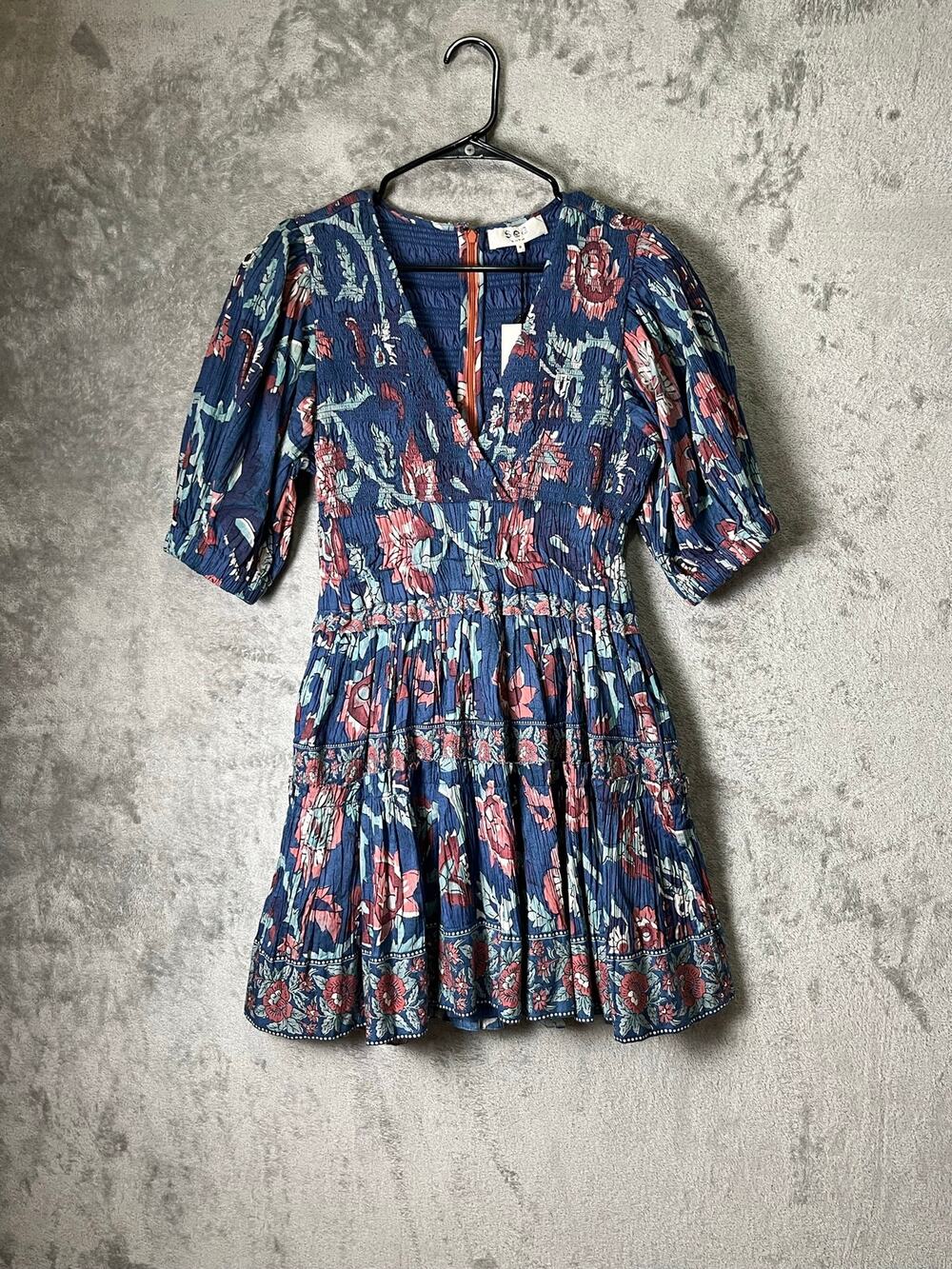 SEA New York Rory Print Puff Sleeve Dress Small Floral Feminine Romantic New